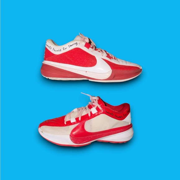 Nike Other - Nike Zoom Freak 5 EP White red Low top basketball shoes FV1933 600 Size 8